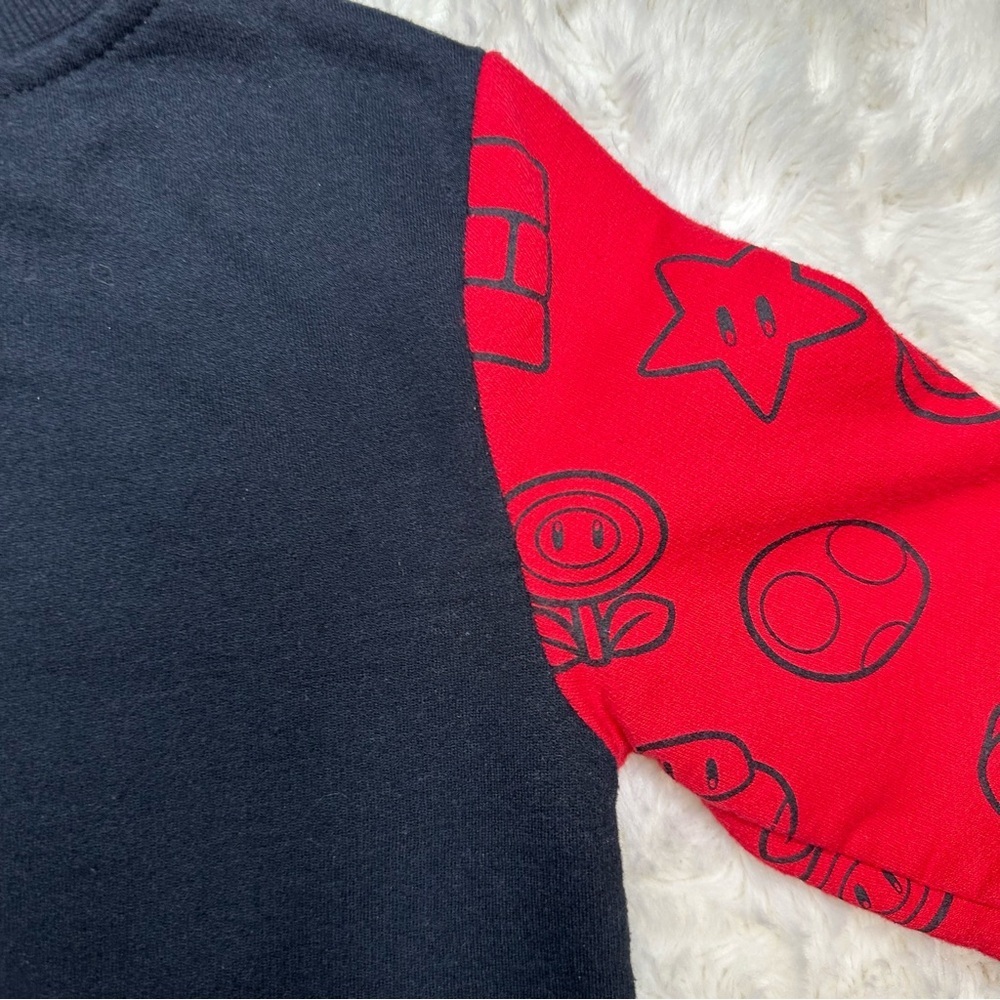 Nintendo Super Mario Sweatshirt Black & Red Size 5 - Picture 12 of 16